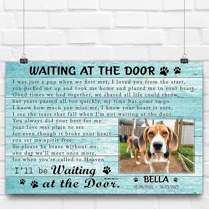 P80714 Funny Dog Memorial Poster Gifts - Personalized Wall Art Decor, Custom Landscapes
