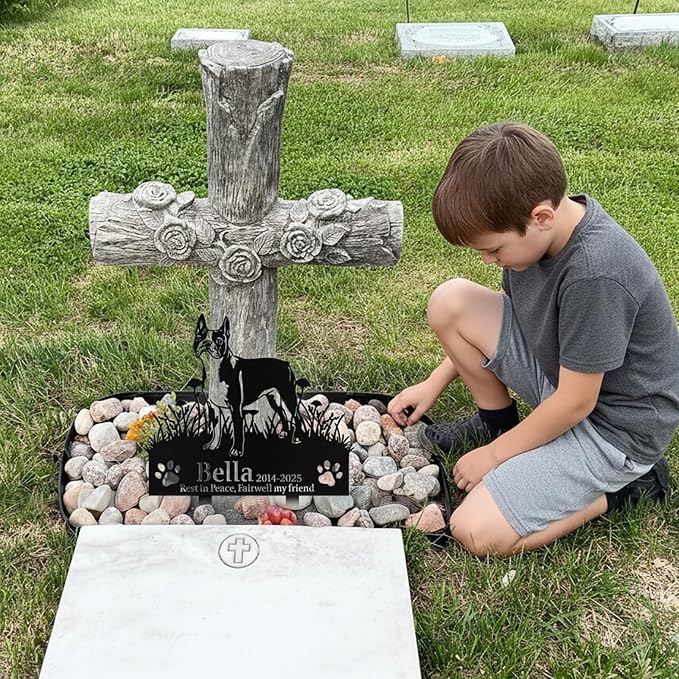 Custom Dog Grave Markers Outdoor, Personalized Pet Grave Marker Stake Dog Memorial, Outdoor Weatherproof Pet Cemetery Sign, Personalized Dog Memorial Gifts for Loss of Dog