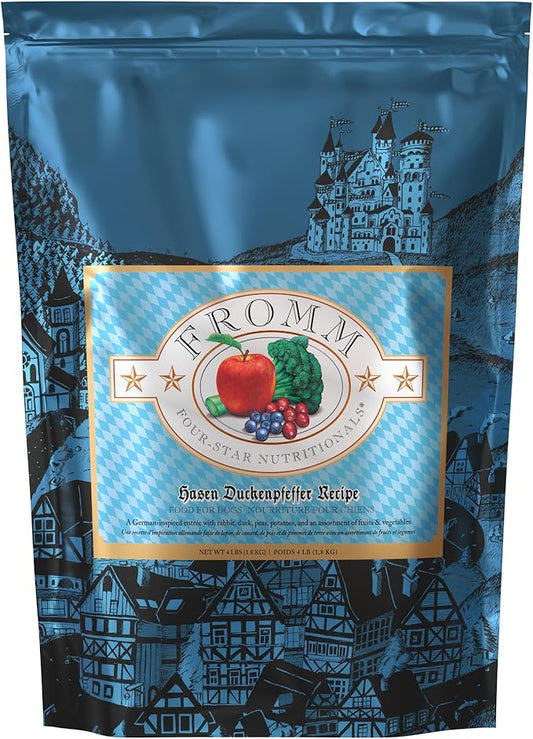 Fromm Four-Star Nutritionals Hasen Duckenpfeffer Dog Food - Premium Dry Dog Food - Rabbit Recipe - 4 lb
