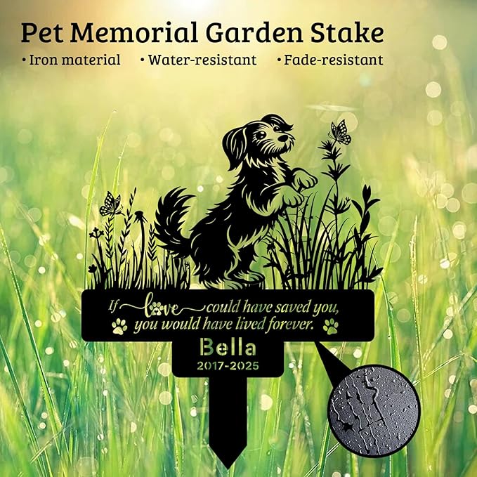 Custom Pet Maltese Dog Memorial Stake, Personalized Pet Grave Marker Tombstone, Outdoor Garden Metal Sign, Dog Remembrance Plaque, Sympathy Gifts for Loss of Maltese Dog