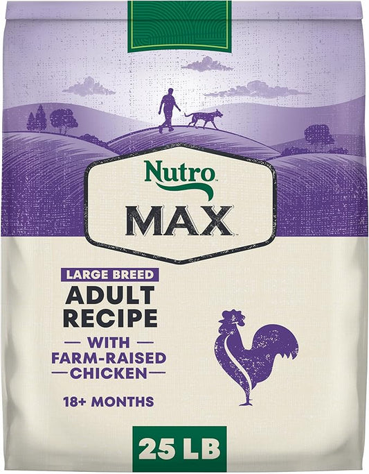 Nutro Max Dry Dog Food, Adult Dog Food Dry Recipe for Large Breeds with Farm-Raised Chicken, 25 lb. Bag