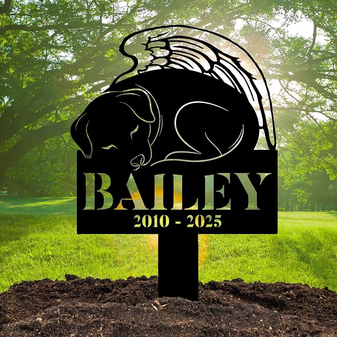 Custom Dog Headstones and Grave Markers for Dogs | Personalized Pet Grave Marker for Dog with Photo | Thoughtful Remembrance Decor for Pets Graves | Meaningful Memorial Gifts for Pet Lovers