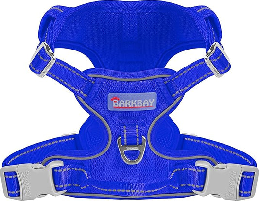BARKBAY Dog Harness No Pull Mesh for Small Dogs - Adjustable, Reflective, Comfortable, No Choke, Heavy-Duty - Perfect for Outdoor Training, Walking, and Hiking-Strong&Durable- XS & Sapphire Blue Mesh