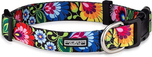 Lucky Love Dog - Adjustable Dog Collar with Easy Click Buckle for Small Dogs, Durable, & Comfortable for Male & Female Dogs, Pet Collar for Puppies & Adult Dogs - Blackbird, Small