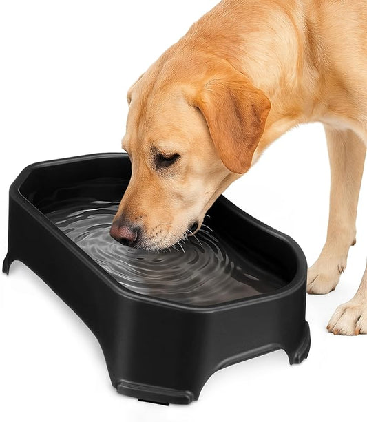 Neater Pet Brands Extra Large Water Bowl for Dogs, Outdoor Dog Water Bowl (1.25 Gallon XL Capacity), Big Trough Style Food Dish for Indoors or Outside, No Spill Large Dog Bowls, Midnight Black