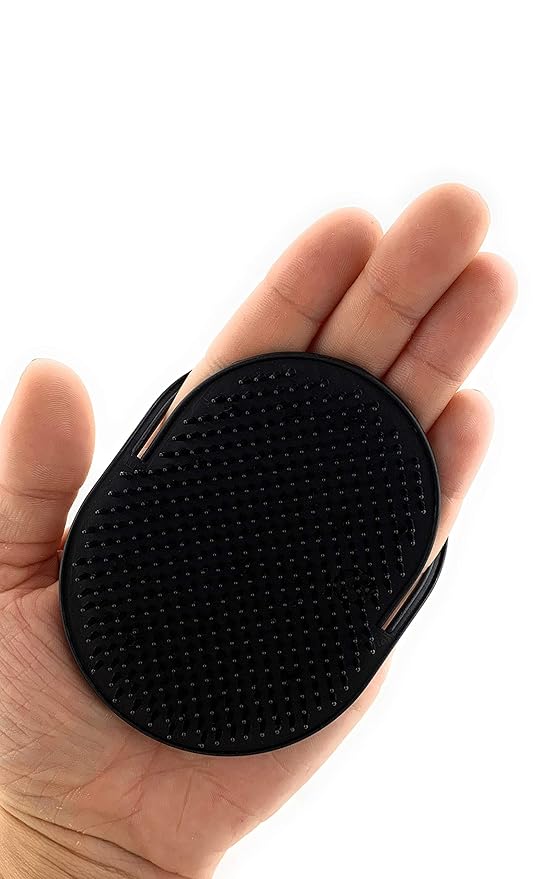 GENTS Pocket Palm Hair Brush Comb Set - 6 Pack Travel Size Detangling Brushes for Men Women Kids Pets - Scalp Massage Grooming Tools Made in USA Peines Para Cabello (Black)