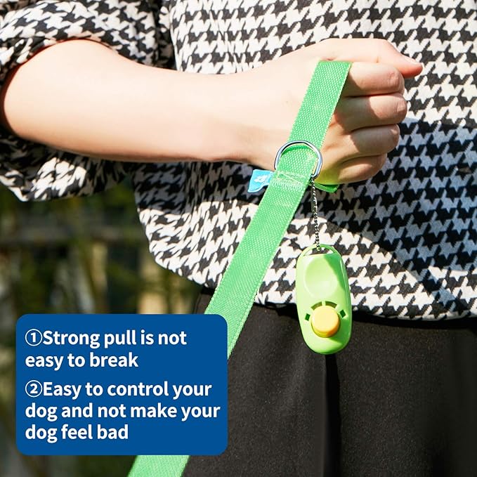BAAPET 15/20/30/50/100 ft Long Dog Training Leash with Clickers for Small, Medium and Large Dogs or Cats (100 Feet, Springgreen)