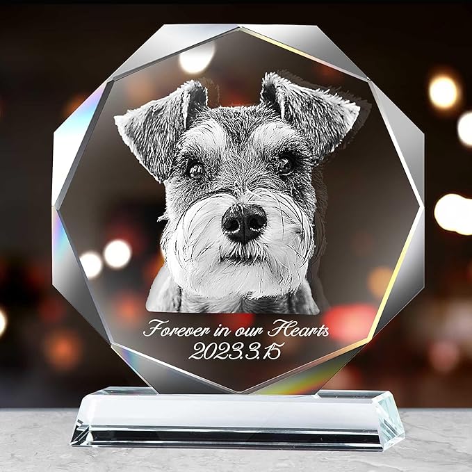 Pet Crystal Picture Frame, Dog Memorial Gifts For Loss Of Dog, Cat Pet Memorial Gifts, Personalized Crystal Photo Loss Gift, Cat Passing Away Sympathy Bereavement Gift