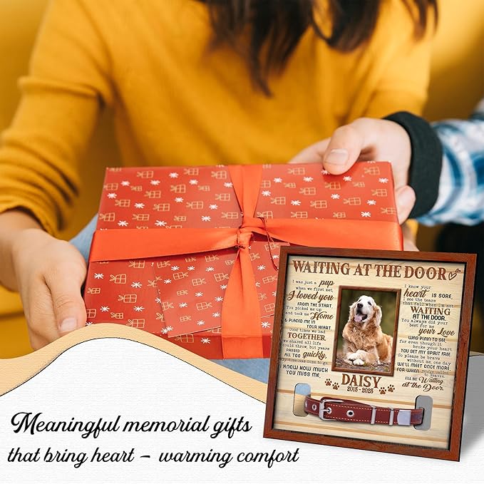 Custom Dog Collar Frame Memorial – Pet Loss Shadow Box with Photo and Collar Slot – Dogs Remembrance Gift for Passing Away – RIP Dog Tribute Display