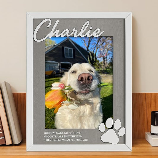Nazenti Personalized Dog Remembrance Frame, Memorial Picture Frame for Loss of Pet, Custom Sympathy Gift for Dog Owners, Pet Bereavement Keepsake with Photo, Christmas Frame for Cat Lovers