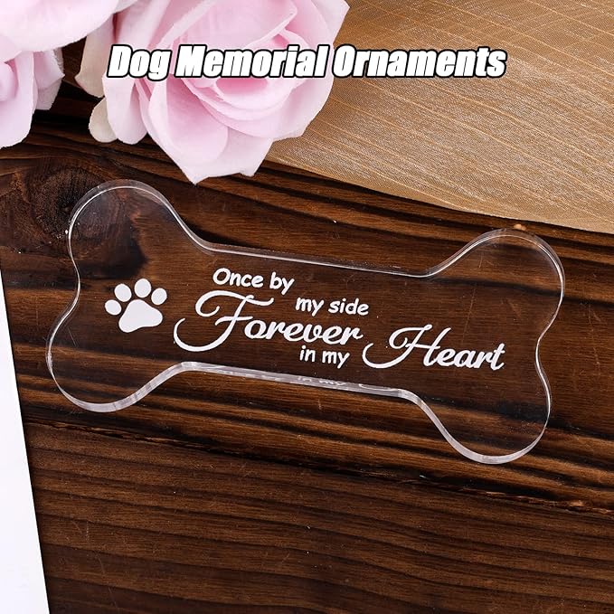 Pet Memorial Ornament, Loss of Dog Cat Sympathy Gift Pet Remembrance Ornament Bone Shape Memorial Gifts Decoration for Dogs Puppy Keepsake