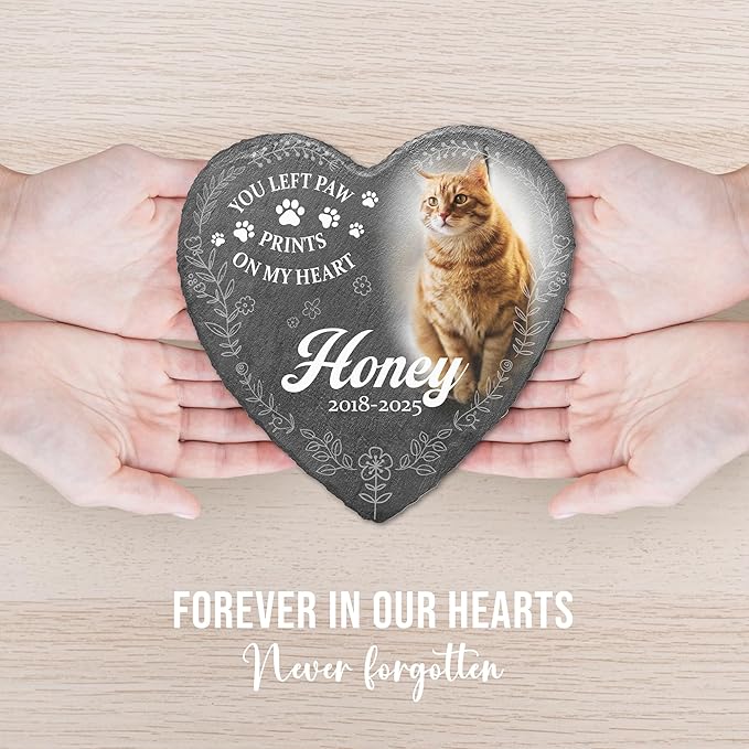 Custom Pet Memorial Personalized Cat Memorial Headstone | Personalized Gifts for Pet Lovers in Memory of Dog Garden Stone | Best Remembrance Gifts with Photo in Loving Memory Dog Loss Gift