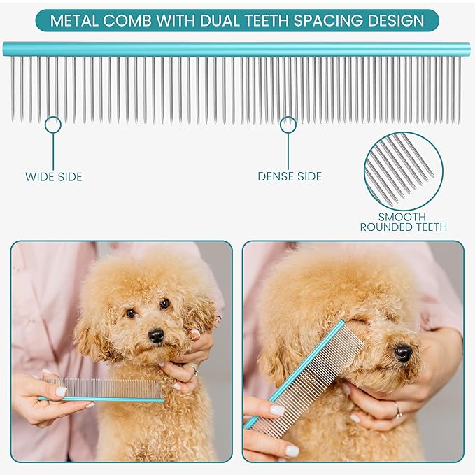 Dog Slicker Brush and Grooming Set of 3