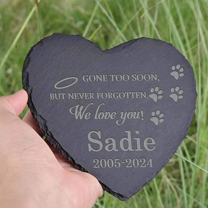 Pet Memorial Gifts, Pet Memorial Stone, Dog Memorial Stone, Dog Memorial Gifts for Loss of Dog, Cat Memorial Gifts, Pet Loss Gifts, Loss of Dog Sympathy Gift, in Memory of Pet - Gone Too Soon