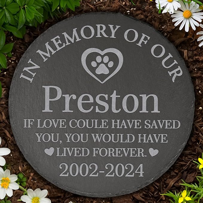 Pet Memorial Gift, Pet Memorial Stone, Sympathy Gift, Personalized Pet Memorial, Memorial Gift, Dog Memorial, Cat Memorial, Memorial Stone - Lived Forever