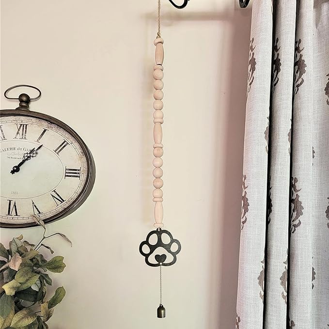Pet Memorial Wind Chime - Dog Memorial Gifts - Pet Remembrance Gift in Memory of Dog or Cat - Paw Print Windchime with Rainbow Bridge Card