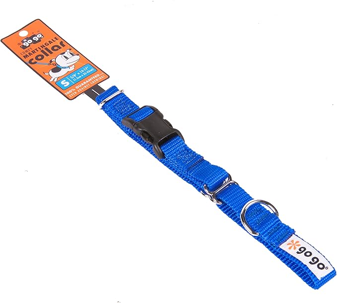 GOGO Pet Products 5/8-Inch Martingale Dog Collar, Small, Blue