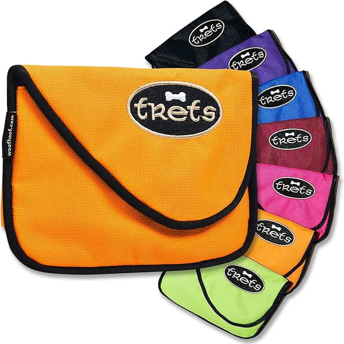 Woofhoof Dog Treat Pouch, Orange Training Treat Pouch - Clip On Dog Treat Holder, Innovative No Spill Design, Magnetic Flap, Expandable Gusset, Made of Durable Nylon, Machine Washable