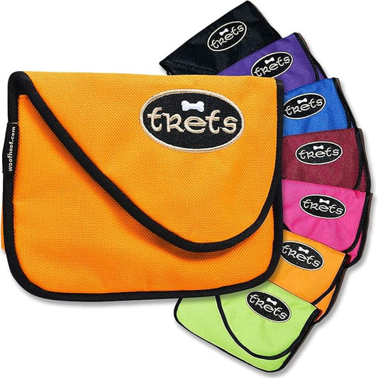 Woofhoof Dog Treat Pouch, Orange Training Treat Pouch - Clip On Dog Treat Holder, Innovative No Spill Design, Magnetic Flap, Expandable Gusset, Made of Durable Nylon, Machine Washable