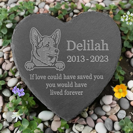 Corgi Memorial Stone, Corgi Outdoor Memorial, Corgi Loss Sympathy Gift, in Memory of Corgi