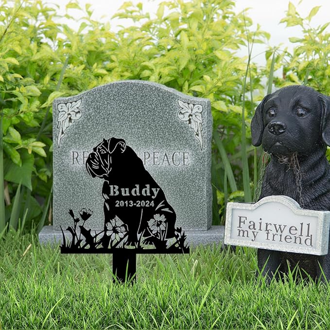 Custom Dog Grave Markers Outdoor, Personalized Pet Grave Marker Stake Dog Memorial, Outdoor Weatherproof Pet Cemetery Sign, Personalized Dog Memorial Gifts for Loss of Dog