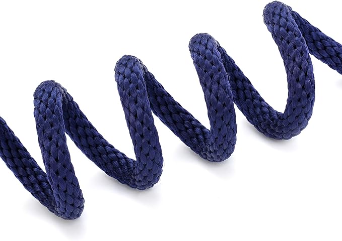 Mile High Life Slip Leads for Dogs | Heavy Duty Dog Training Leash | 6 Feet No Pull Slip Leashes w Leather Tip | Navy Rope Lead for Dogs Outside