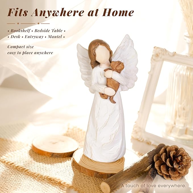 Dog Angel Figurines,Pet Memorial Gifts for Dogs,Pet Memorial Sympathy Gift,Dog Mom Gifts for Women
