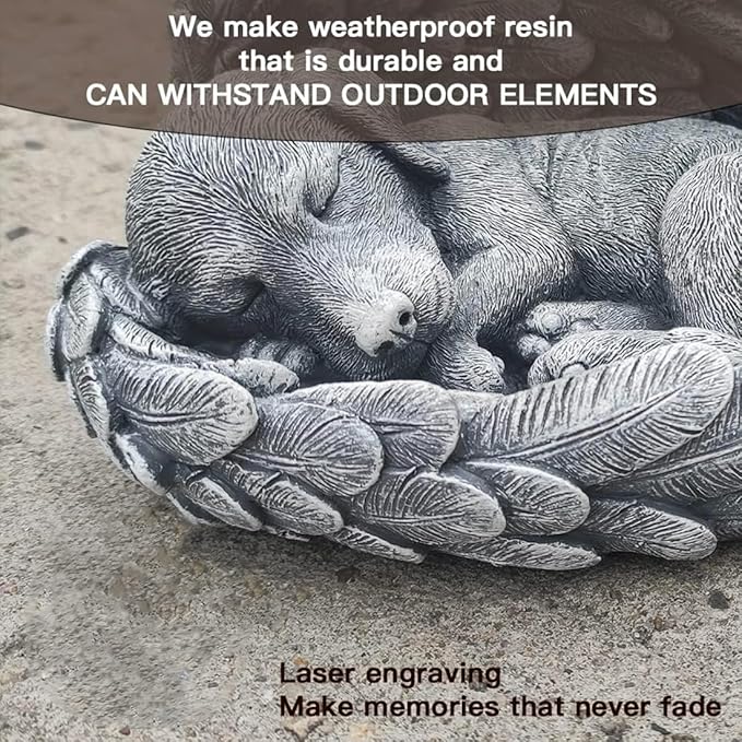 Angel Dog Memorial Stones Dog Headstone Memorial Garden Stone Dog Tombstone Pet Grave Markers for Dog Pet Memorial Gift Loss Sympathy Gifts for Dogs