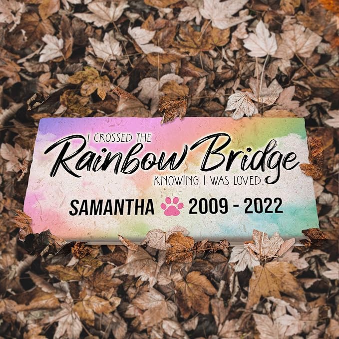 Personalized Pet Memorial Stone, 6x12 Custom Limestone Pet Grave Markers as Keepsake or Pet Remembrance, Thoughtful Pet Loss Gifts for Bereaved Pet Owners, Personalized Memorial Gifts (A. Samantha)