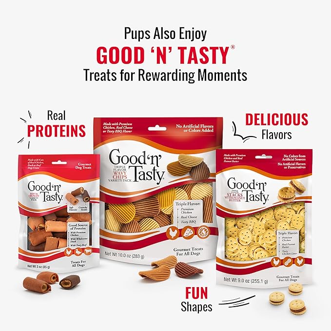 Good ‘n’ Fun Triple Flavor Wings Chews for All Dogs, 4 Ounces, Treat Your Dog to Long-Lasting Chews Made with Chicken, Beef Hide and Pork Hide