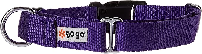 GOGO Pet Products Martingale Gentle Training Collar, Medium/Large, Purple