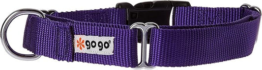 GOGO Pet Products Martingale Gentle Training Collar, Medium/Large, Purple
