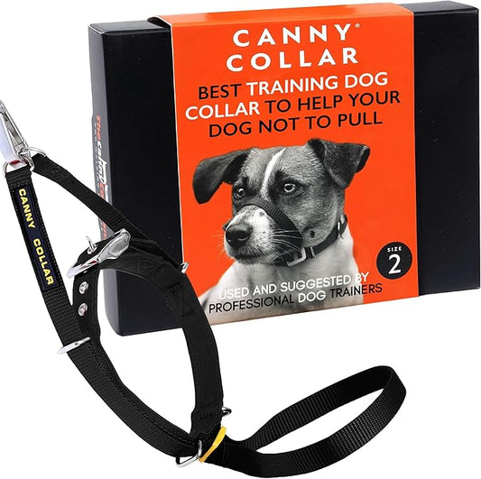 Canny Collar No-Pull Dog Head Collar | Train Your Dog to Stop Pulling & Walk On a Loose Leash | Gentle, Safe, Comfortable Training Aid | Small Dogs | Black, Size 2