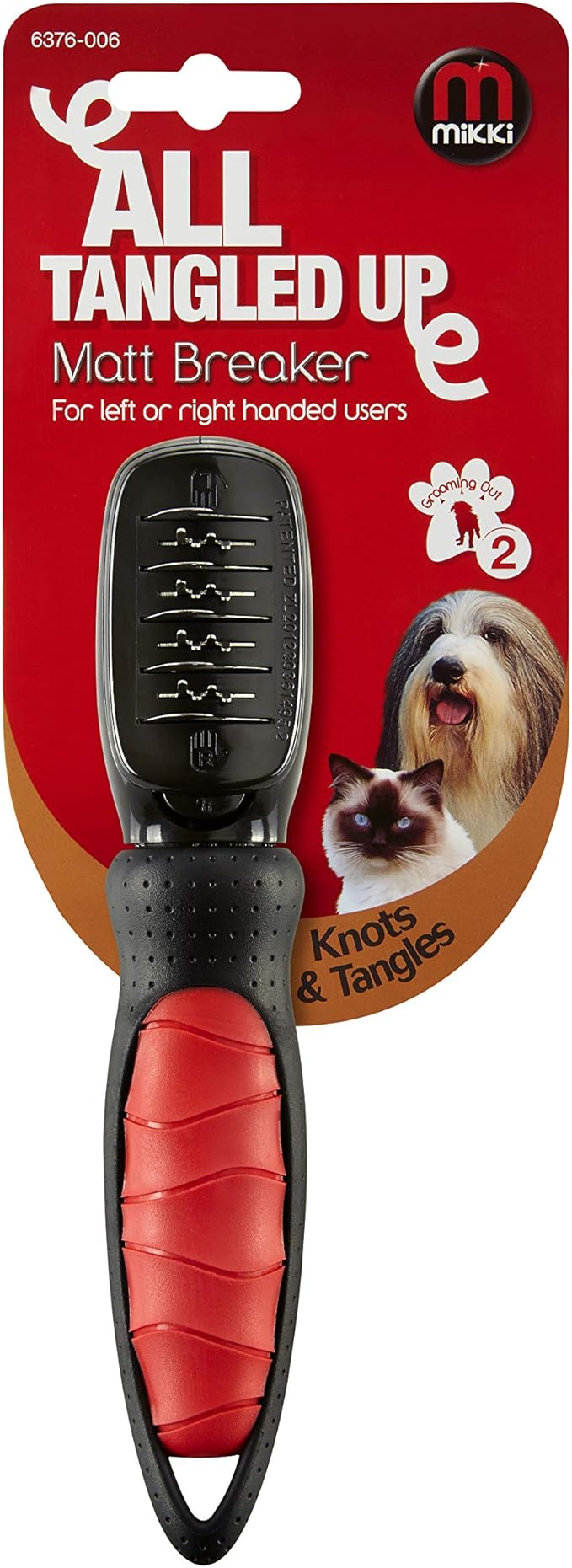 Mikki Dog, Cat Matt Breaker Rake - Matt and Tangle Remover - De-Matting Comb Tool for Pets
