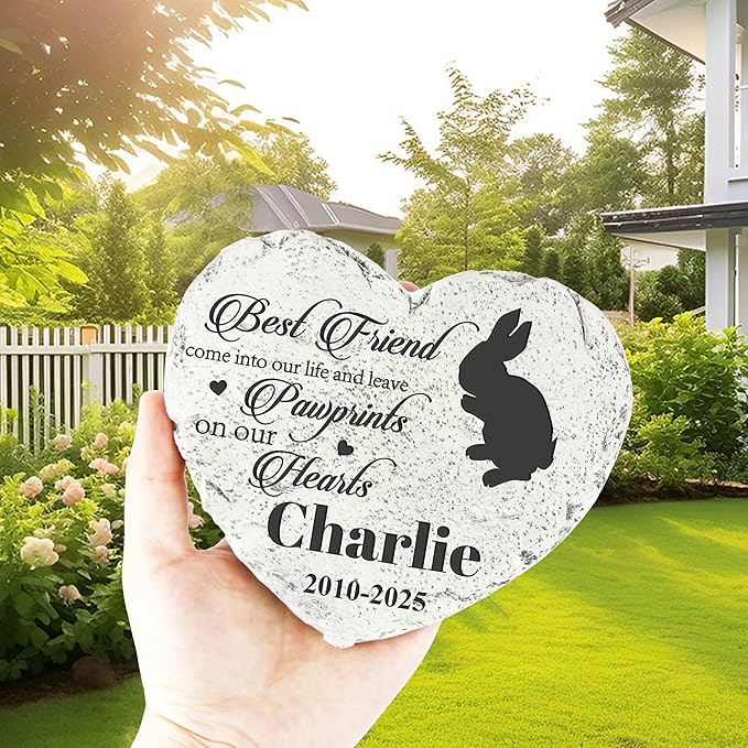 Personalized Dog Memorial Stone, Loss Gifts for Pet, Garden Stone, Pet Loss Gifts Cat Memorial Gifts, Cemetery Decorations, Grave Stone (Rabbit)