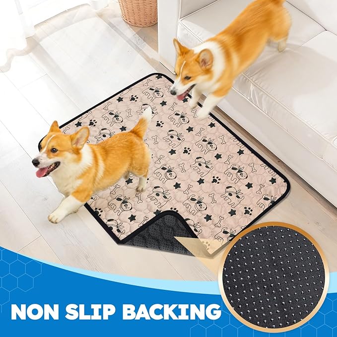 Washable Pee Pads for Dogs, Absorbent Reusable Puppy Training Pads, Leakproof, Non-Slip, Waterproof Cat Doggie Pad Pet Potty Mat for Indoor&Outdoor, Whelping, Playpen, Crate, Coffee 20"x28"