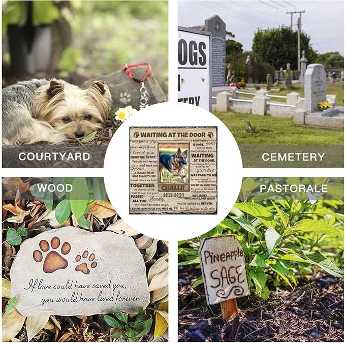 DIYKST Dog Memorial Gifts for Loss of Dog Sympathy Gift,Dog Memorial Stone,Pet Memorial Gifts,Pet Loss Gifts,Pet Memorial Stones for Dogs Cemetery Decorations for Grave,Cat Memorial (Memorial Stone)