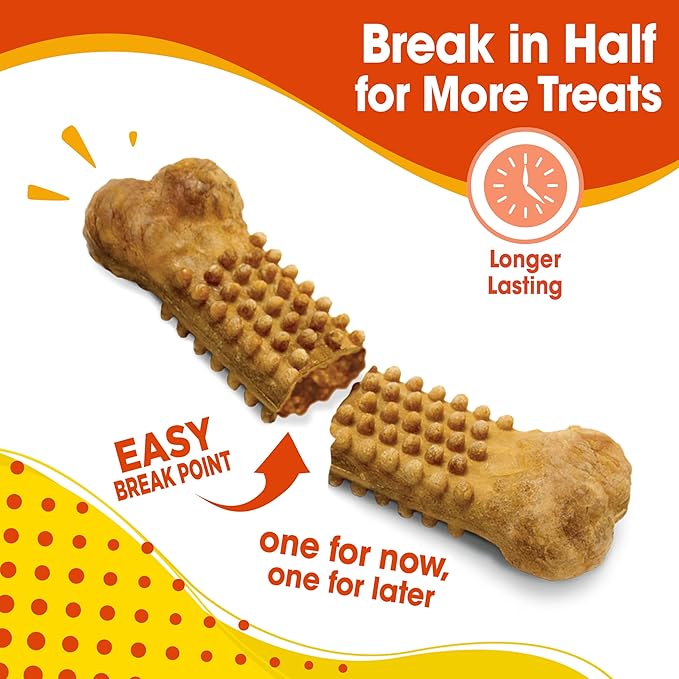 Nylabone Nubz Natural Edible Chew Treats for Dogs, Made in USA, Chicken Flavor, Large - Up to 50 lbs. (40 Count)