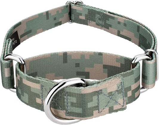 Country Brook Petz - Digital Camo Martingale Dog Collar Limited Edition - Camouflage Collection Featuring Rugged Designs (1 Inch, Medium)