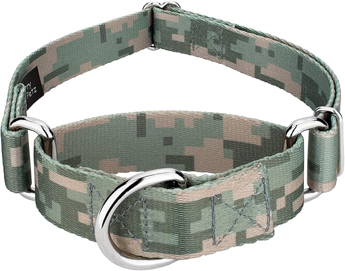 Country Brook Petz - Digital Camo Martingale Dog Collar Limited Edition - Camouflage Collection Featuring Rugged Designs (1/2 Inch, 2XS)