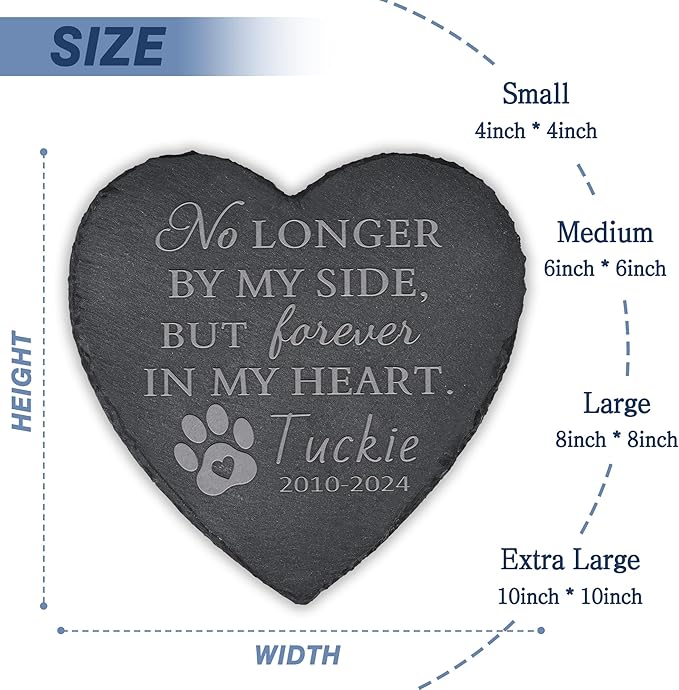 Pet Memorial Gifts, Pet Memorial Stone, Dog Memorial Gifts for Loss of Dog, Pet Remembrance Gift, In Memory of Dog Cat, Loss of Pet Sympathy Gift, Pet Loss Gifts - Forever in My Heart(Heart-shaped)
