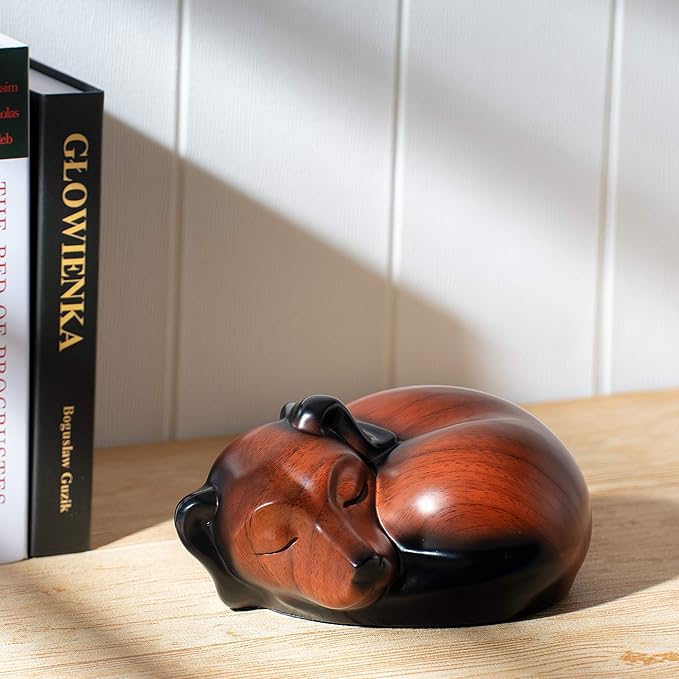 Pet Urns,Sleeping Resin Cremation Dog Urn, Dog Urns for Ashes, Small Animal Urn…