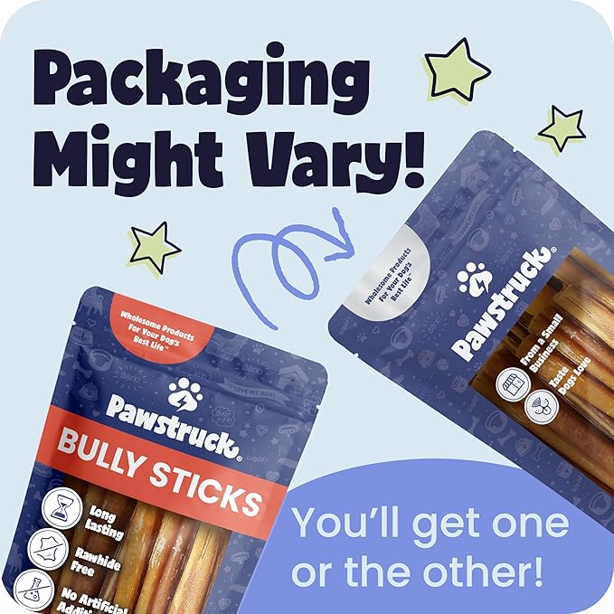 Pawstruck All-Natural 6" Bully Stick Springs for Dogs - Fun, Challenging, Rawhide-Free, 100% Beef, Single Ingredient Chew Bones - Fully Digestible, Low Odor - 10 Pack - Packaging May Vary