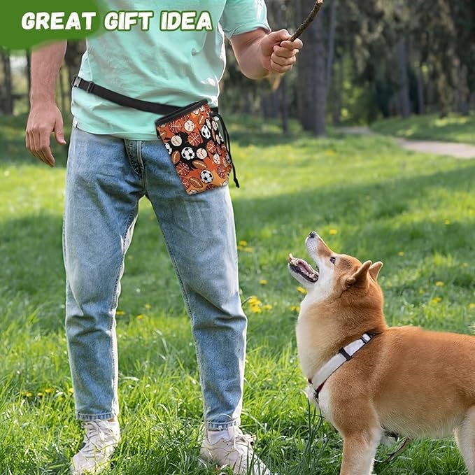 Balls Dog Treat Bag Pet Treat Pouch Versatile Dog Training Treat Pouch Bag Holder for Kibbles, Pet Feed Snack Reward Pocket for Training Doggie Puppy