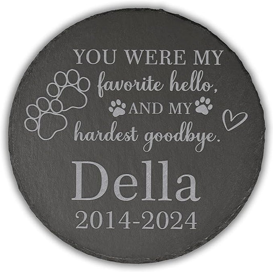 Pet Memorial Gift, Pet Memorial Stone, Sympathy Gift, Personalized Pet Memorial, Memorial Gift, Dog Memorial, Cat Memorial, Memorial Stone - My Hardest Goodbye