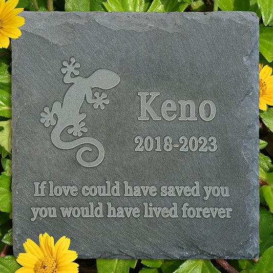 Pet Memorial Stone Gift - Garden Memorial Gravestone - Gecko Grave Marker - Sympathy Headstone - Personalized Gecko Loss Sympathy Gift - Memorial Gifts - Bereavement Gift for Loss of Pet
