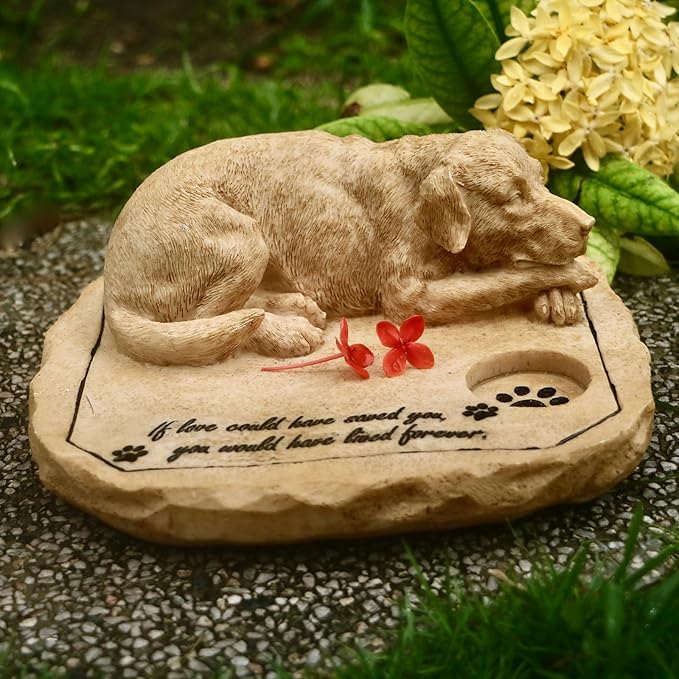 Personalized Dog Memorial Stone,Custom Engraved Pet Headstone for Dogs,Dog Memorial Gifts Loss Gifts Outdoors,Dog Memorial Garden Statues,Dog Figurine
