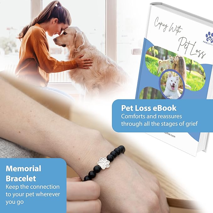 Dog Memorial Wind Chime 28" with Comforting Pet Loss eBook- Pet Memorial Gifts-Loss of Dog Sympathy Gift-Dogs Wind Chimes, Remembrance Gift