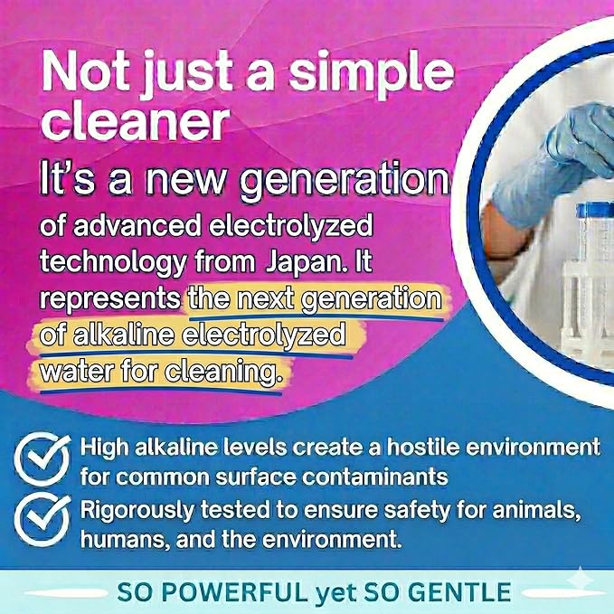 Pet Cleaner & Deodorizer for Dogs & Cats | No-Rinse Electrolyzed Water | Safe | Clean Paws, Coat, Hot Spots & Pet Messes | Fragrance-Free, No Harsh Chemicals | Made in Japan