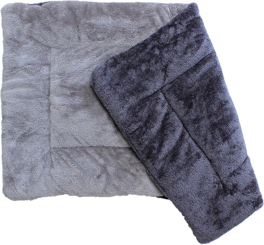 Downtown Pet Supply - Dog Crate Mat - Comfort Bed for Dogs or Cats - Soft Fleece Nap Mat - Easy Maintenance, Machine Washable - Charcoal/Silver - 42 in x 27 in - Extra Large